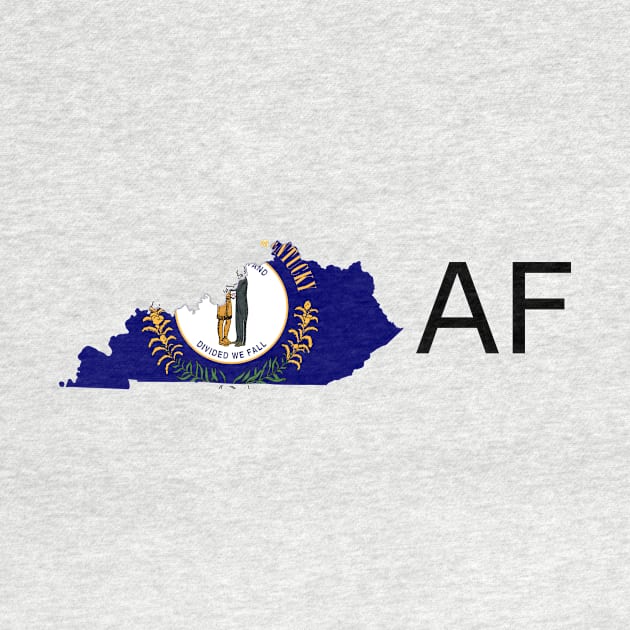 Kentucky Flag State Outline AF (black) by Big Term Designs